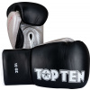 TOP TEN Boxing Gloves “Profi” - 8 oz, red-silver Color: Black - Silver, Gloves weight: 8 oz, Gloves cut: Without Label