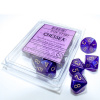 Sada kociek na RPG: Chessex - Borealis Royal Purple Gold Luminary (10 ks)