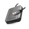 AXAGON CRE-S3, USB-A 3.2 Gen 1 - SUPERSPEED čtečka karet, 3-slot & lun SD/microSD/CF, podpora UHS-II (CRE-S3)