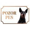 Pražský krysiarik - Kovová tabuľka POZOR PES