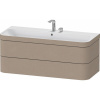 DURAVIT Happy D.2 Plus c-bonded závesná skrinka s nábytkovým umývadlom s dvomi otvormi, 2 zásuvky, 1175 x 490 x 480 mm, plátno, HP4639E75750000