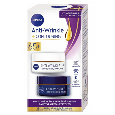 NIVEA Anti-Wrinkle + CONTOURING 65+ Denný a nočný krém 2x50ml