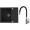 Set Alveus (dřez Cadit 10 Black 91 + baterie Mintas Černá/Kartáčovaná ocel) SETA23163