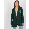 Tmavozelené sako s nášivkami LK-MA-509286-3.01P-dark green ONE SIZE