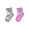 STERNTALER STERNTALER Ponožky protišmykové Mačička ABS 2ks 3D ušká light grey dievča veľ. 17/18 cm- 9-12 m