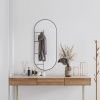vidaXL Nástenné zrkadlo čierne 100x45 cm oválne - Čierna - 80238-34644
