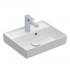 Villeroy & Boch Collaro - Umývadielko 45x37 cm, s prepadom, 1 otvor na batériu, CeramicPlus, Stone White 433445RW