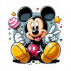 CUKROVÁ TLAČ Jedlý obrázok na tortu Myšiak Mickey MINNIE + POSTAVIČKY MENO 2