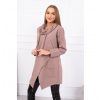 Dámska tunika s prekladanou prednou časťou oversize MI0017 mocca Univerzálna Mokka