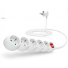 CONNECT IT prodlužovací kabel 230 V, 5 zásuvek, 3 m, s vypínačem (bílý) CI-1285