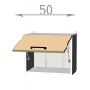 Casarredo Horná skrinka nad digestor š.50, v.40, Horizon W5040, grafit/betón