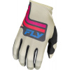 rukavice LITE, FLY RACING - USA (šedá/růžová/modrá, vel. M)