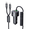 Mcdodo CC-0370 nabíjačka do auta, USB-C, Lightning, 120 W, navíjacie káble CC-0370