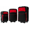 Sada 3 kufrov + Kufrík PELLUCCI RGL 773 čierno-červený