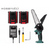 Hobbyvěci Ruční Řetězová Elektrická Pila AKU 15 cm lišta, 2x baterie