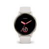 Garmin vívoactive 5 Ivory Cream Gold sú GPS smart hodinky s AMOLED displejom, zamerané na zdravie a fitness. Ponúkajú sledovanie spánku, Body Battery, viac ako 30 športových aktivít vrátane režimu pre