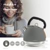 Nedis KAWK520EGY, 1,8 L, 2200 W, Šedá, Nerezová oceľ, Indikátor úrovne vody, Bezšnúrový