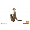 Surikata s mláďaťom zooted plast 8cm tmavo hnedá