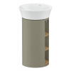 DURAVIT White Tulip samostatne stojaca skrinka pod umývadlo, 2 poličky zľava a zprava, 350 x 410 x 751 mm, dub prírodný masív/kameňovo šedá vysoký lesk, WT42390H5H2