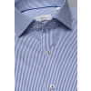 1863 BY ETERNA modrá prúžkovaná košeľa Slim Fit rypsový keper Non Iron, Veľkosť 44