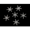 Filcová snehová vločka s trblietkami, priemer 30 mm, 10 ks