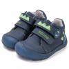 D.D STEP S073-52875 BAREFOOT KOŽENÉ TOPÁNKY S PODSVIETENÍM ROYAL BLUE DINO R 21