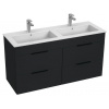Jika Cube umývadlová skrinka 120x43 cm s dvojumývadlom,4 zásuvky,Antracit H4536621763521