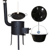 Home Cook Kotlík na guláš smalt 13 l 1,2 mm, Paella panvica smalt 38 cm, Perfect Home kovová kotlina s vysokými nožičkami natretá žiaruvzdornou farbou 36 cm Plus 700, Perfect Home pokrievka smalt 40 c