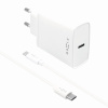 FIXED USB-C Travel Charger 20W+ USB-C/USB-C Cablet, white FIXC20-CC-WH
