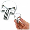 NÁLEPKA LEBKA PUNISHER 3D EMBLEM CHROM - NA MOTOCYKEL AUTO PRILBU