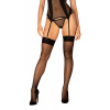 Pančuchy na podväzkový pás Obsessive S823 Stockings Farba: Čierna, Veľkosť: S/M
