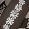 Behun na stol - Biely behúň 155 x 37 cm (Snowflake Jacquard Tread pripravený)