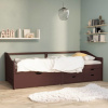 vidaXL 3-miestna posteľ so zásuvkami tmavohnedá masívna borovica 90x200 cm - Hnedá - 59776-14733