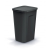 Prosperplast Odpadkový koš COMPACTA Q FLAP PLUS recyklovaný černý, objem 50l