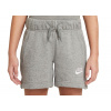 Dievčenské šortky Nike Sportswear Club FT 5 Short - carbon heather/white - Sivý (XS)