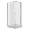 Deante Cubic, štvorcový sprchový kút s krídlovými dverami 80x80 cm, výška 195cm, 6mm číre sklo s EasyClean, chrómový profil, KTI_044P