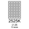 etikety RAYFILM 25mm kruh oranžové flourescentné laser R01332525KA (100 list./A4) (R0133.2525KA)