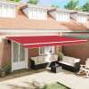 zahrada-XL Manuálny Vysúvací Slnečník Červený 500x350 cm, vidaXL Markíza Náhradná Látka pre 5x3,5 m Rám Červená 3331565