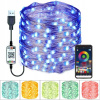 Svetelný stĺp do záhrady - 30 m 300 LED Bluetooth App Fairy Light RGB vymeniteľný vianočný stromček (30 m 300 LED Bluetooth App Fairy Light RGB vymeniteľný vianočný stromček)