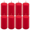 Červená parafínová sviečka 10 cm, 20 h horenia, sada 8 ks