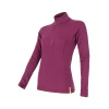 SENSOR MERINO DF dámské triko dl.rukáv zip lilla 15100032-03