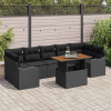 Sada zahradních pohovek 8 pcs Černá 100 x 55 x 73 cm Černá 3349428