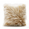 Vankúš - Kontrastný vankúš talianska horčica 40x40 cm (Mäkký vankúš Chlpatý kožušina 40x40 horčica)