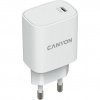 Canyon CNE-CHA20W02, vysokorýchlostná nabíjačka do steny 1xUSB-C, 20W, PD, biela