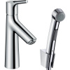 HANSGROHE Talis S páková umývadlová batéria s bidetovou sprškou a sprchovou hadicou 160 cm, s odtokovou súpravou Push-Open, výška výtoku 98 mm, chróm, 72290000