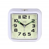 Analógový budík JVD SRP8204.3 s plynulým chodom, biely