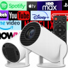 LED projektor XPart PROJEKTOR DOMÁCI ROTAČNÝ PROJEKTOR ANDROID TV biely