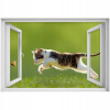 Self -adhézne 3D slepka na okno Cat Butterfly 90x60 (Self -adhézne 3D slepka na okno Cat Butterfly 90x60)