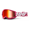 100% Motokrosové okuliare 100% Strata 2 Fletcher so zrkadlovo červeným plexi