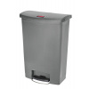 Zberná nádoba z polyethylénu (PE), nožný pedál na dlhej strane, objem 90 litrov, sivá